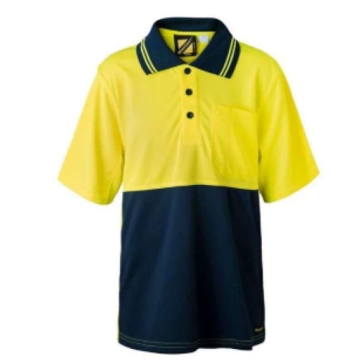 Picture of WorkCraft, Childrens, Polo, Short Sleeve, Pocket, Two Tone Micromesh